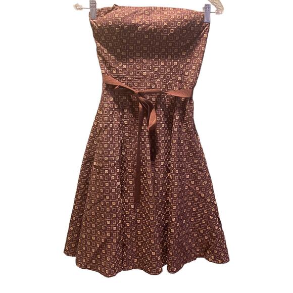 BCBGMAXAZRIA Women's Strapless Cocktail Dress Size 0 Brown/tan - Picture 1 of 7